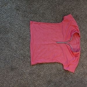 M generic pink zip up tee shirt